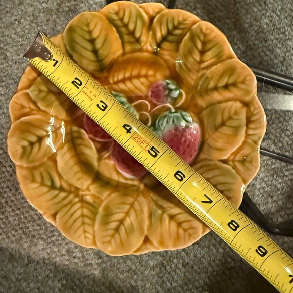 Sarreguemines Majolica pears Plate France Vintage Dessert plate 7.5 in - Picture 2 of 4